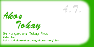 akos tokay business card