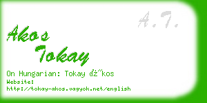 akos tokay business card